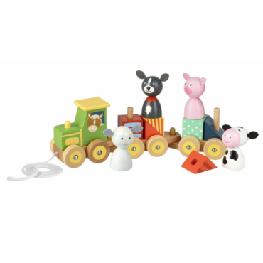 Дървена играчка - Трактор с животни от orange tree toys-bellamiestore