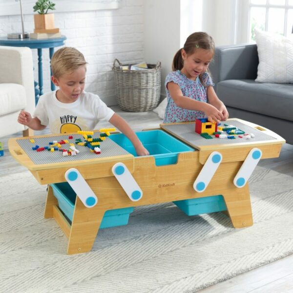 Дървена маса за игра с конструктор от Kidkraft-bellamiestore