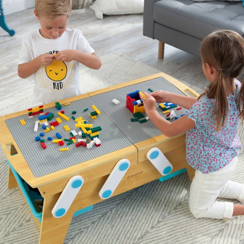 Дървена маса за игра с конструктор от Kidkraft-bellamiestore