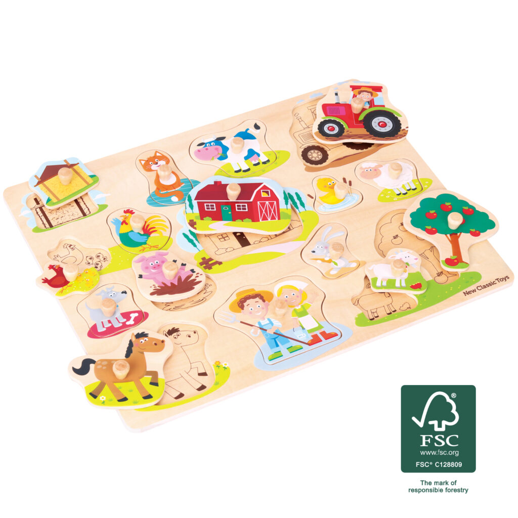 Дървен пъзел за деца Голяма Ферма от New classic toys-bellamiestore