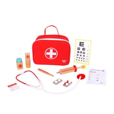 Докторски комплект в чанта- дървена играчка от Tooky toy-bellamiestore