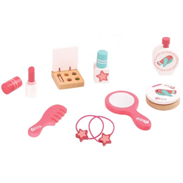 Розов козметичен комолект за деца от дърво - Tooky Toy- bellamiestore