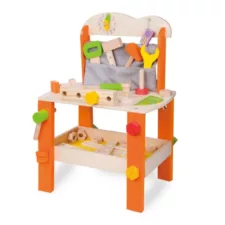 Дървена работилница с инструменти детски майсторски комплект цветен от дърво за деца 3+