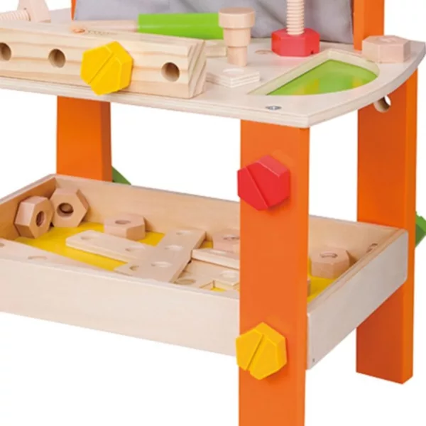 Дървена работилница с инструменти детски комплект с гайки и болтове от дърво 3+