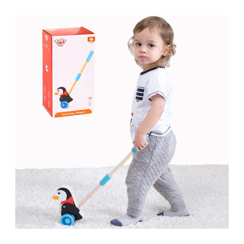 Дървена буталка пингвинче от Tooky toy-bellamiestore