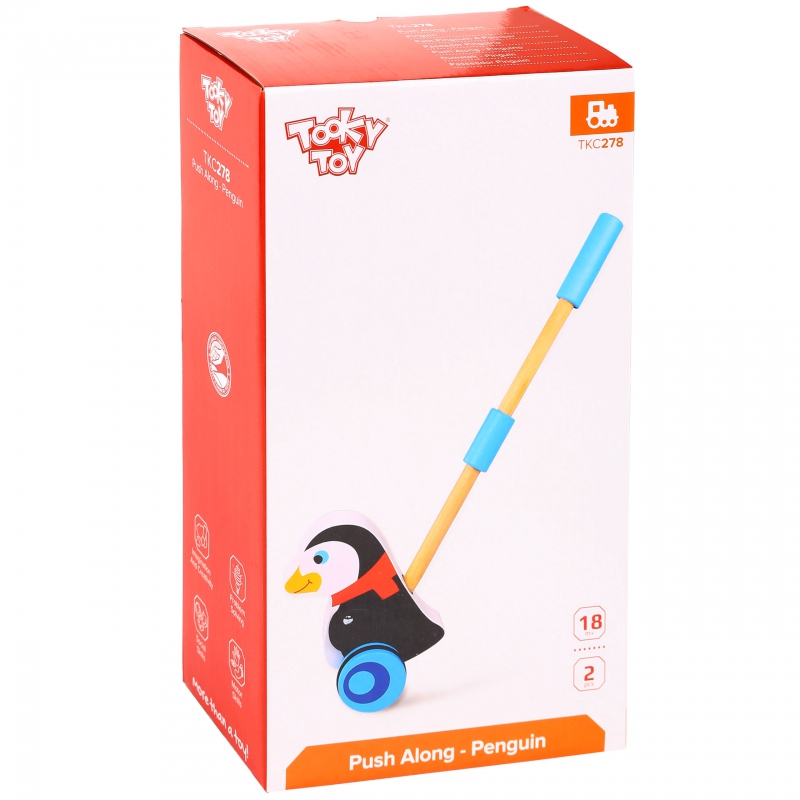 Дървена буталка пингвинче от Tooky toy-bellamiestore