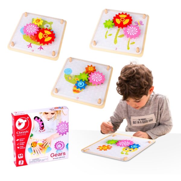 Дървена мозайка с примери и зъбчати колела от Classic world-bellamiestore