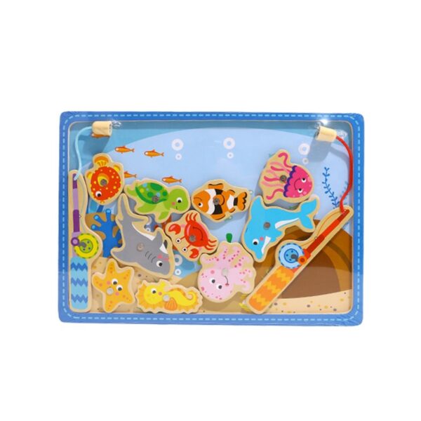 Образователна игра за ловене на дървени рибки от Tooky toy-bellamiestore