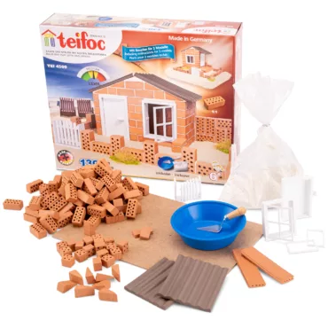 Конструктор с тухли Лятна къща Teifoc 130 части с хоросан и инструменти