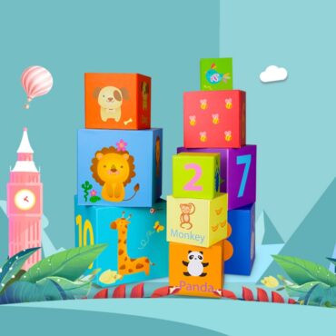 Цветната пирамида Джунглата от картонени кубчета-bellamiestore