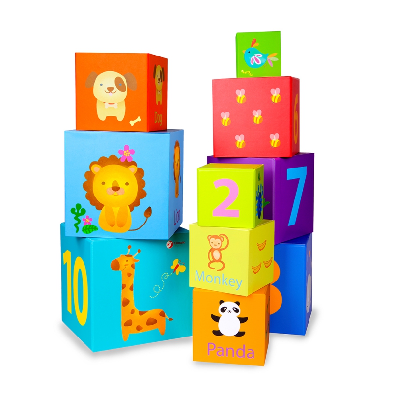 Цветната пирамида Джунглата от картонени кубчета-bellamiestore