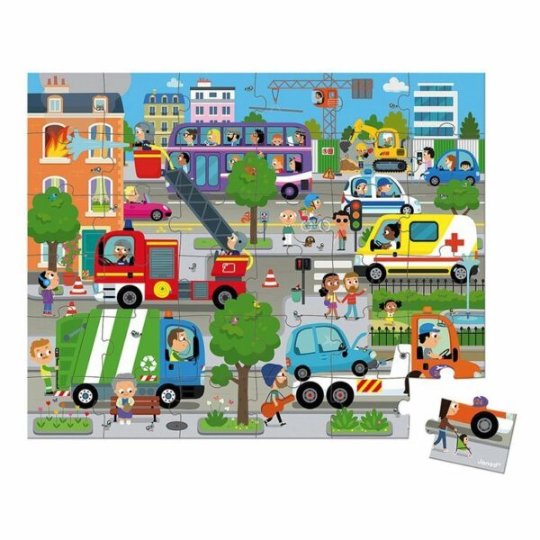Janod Детски пъзел Град от 36 части-bellamiestore