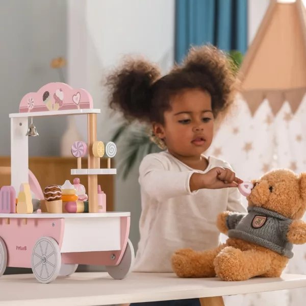Дървена количка и магазин за сладолед PolarB за детска ролева игра