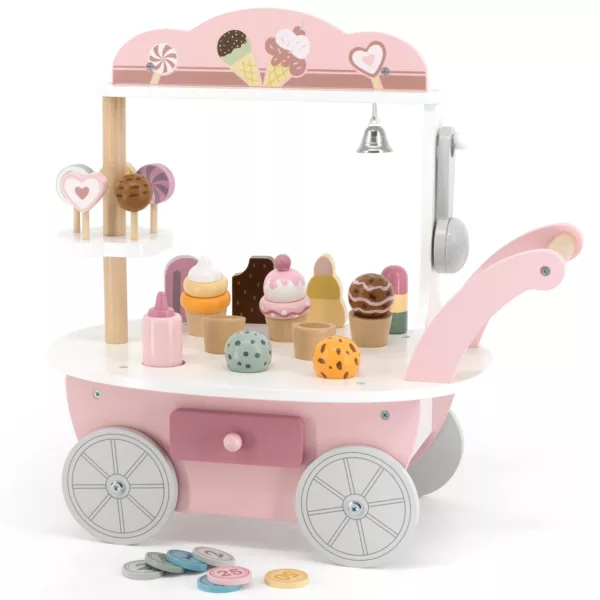 Дървена количка и магазин за сладолед PolarB с чекмедже и монети