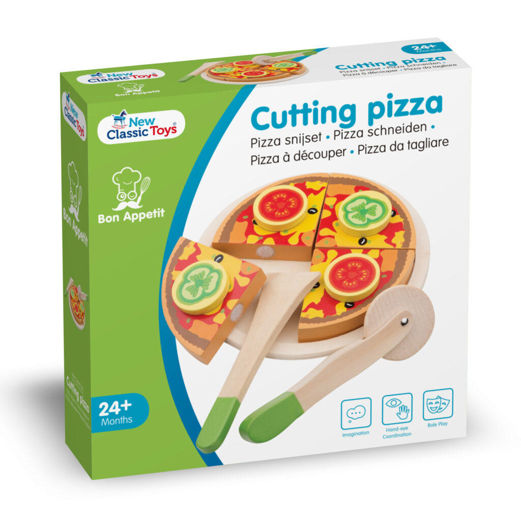 Детска дървена пица за рязане от New classic toys-bellamiestore