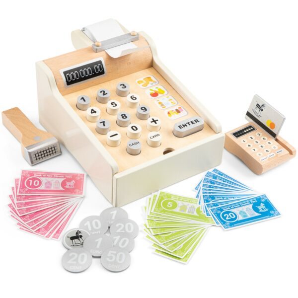 Детски касов апарат от дърво - New classic toys-bellamiestore