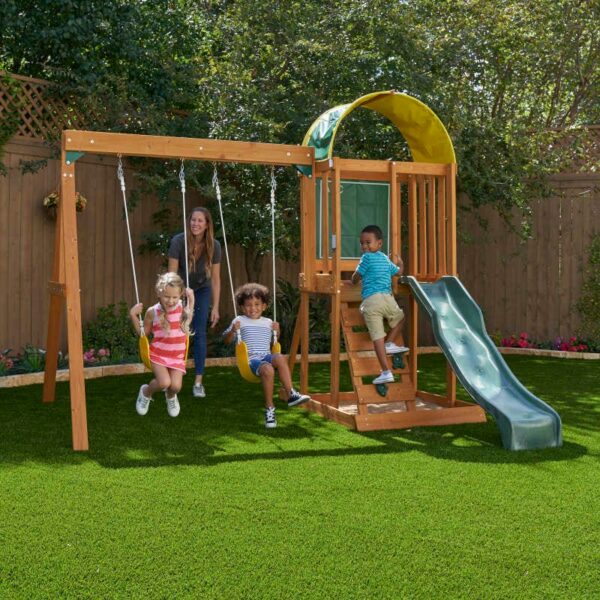 Комплект за игра на открито с люлки и пързалка от KidKraft-bellamiestore