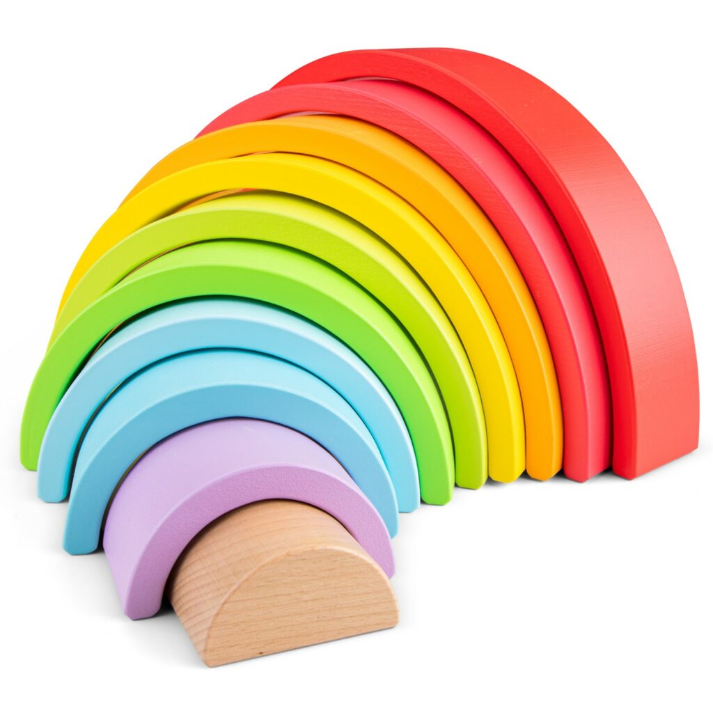 Дървена цветна дъга за игра от New classic toys-bellamiestore