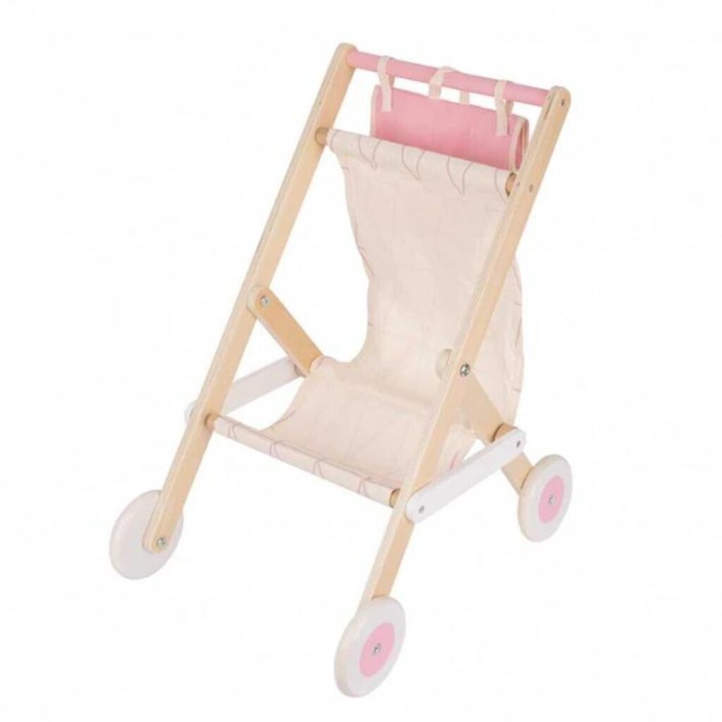 Дървена количка за кукли с чанта от Classic World-bellamiestore