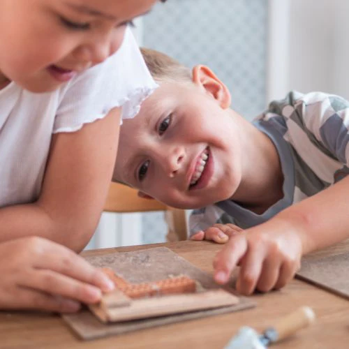 Teifoc конструктор с тухли селска къща детско строителство и концентрация