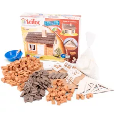 Teifoc конструктор с тухли селска къща 200 части с инструменти