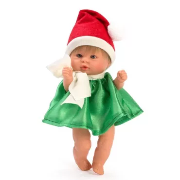 Бебче Чикита елф &ndash; детска кукла от Asi Dolls със зелена рокля и червена шапка