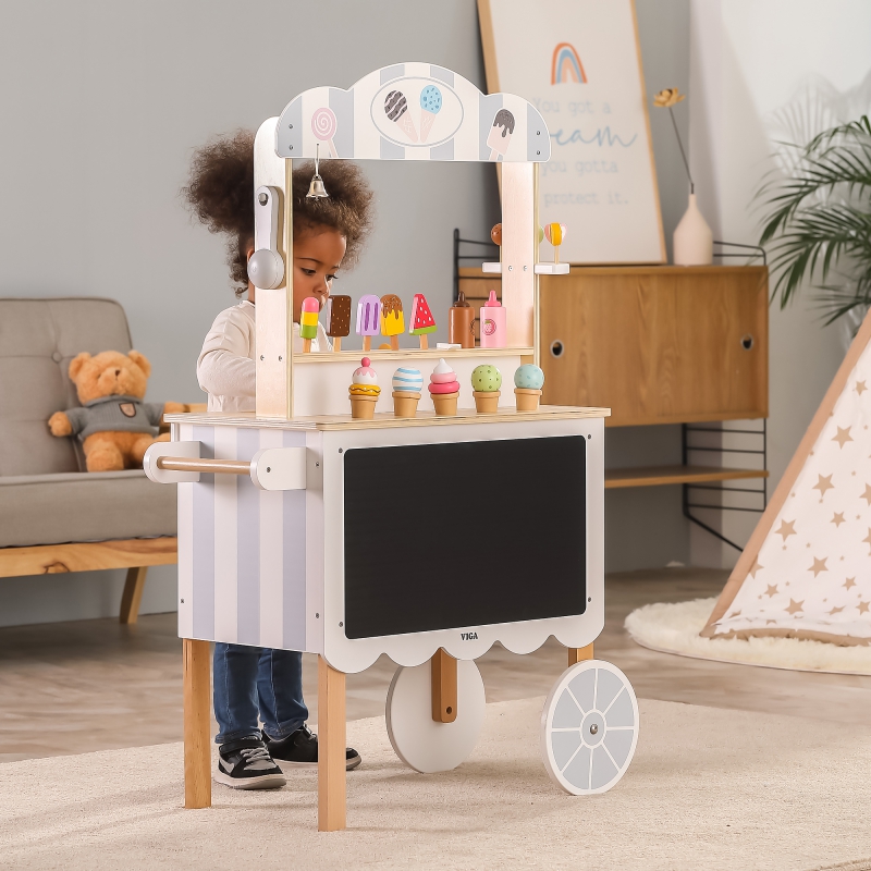 Дървен магазин за сладолед на колела от Viga toys-bellamiestore