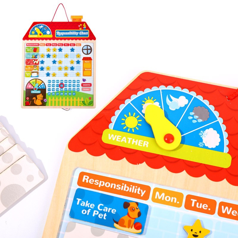 Детски календар с таблица за отговроности от Tooky toy-bellamiestore