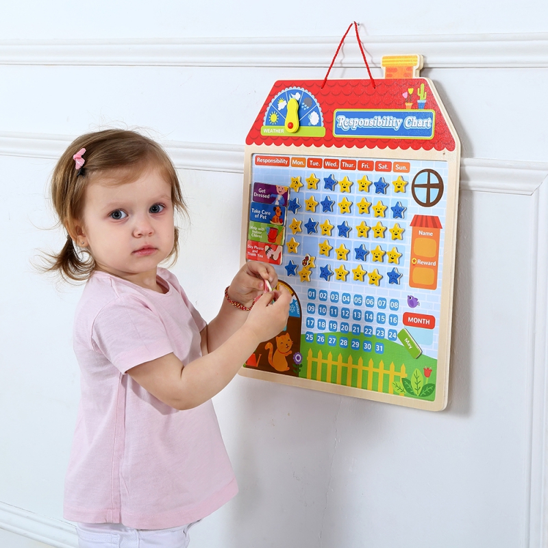 Детски календар с таблица за отговроности от Tooky toy-bellamiestore