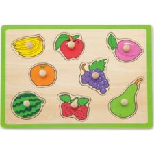 Дървен пъзел с дръжки Плодове от Viga toys-bellamiestore