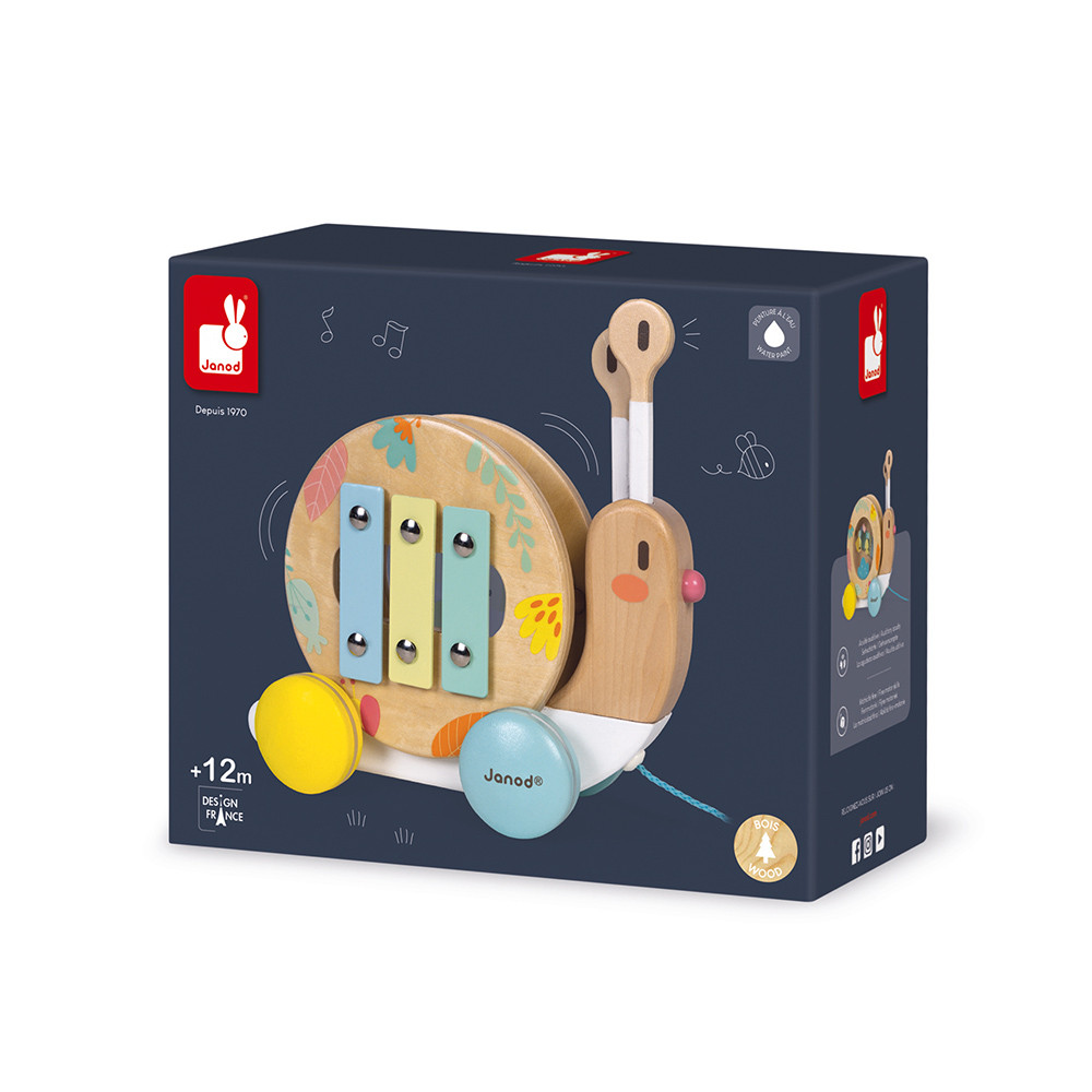 Дървена играчка за дърпане с активности - Охльов-bellamiestore