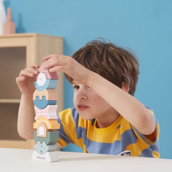 Дървена кула за баланс и пъзел Polar B от Viga toys-bellamiestore