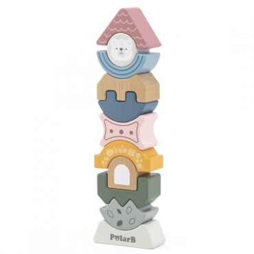Дървена кула за баланс и пъзел Polar B от Viga toys-bellamiestore