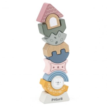 Дървена кула за баланс и пъзел Polar B от Viga toys-bellamiestore