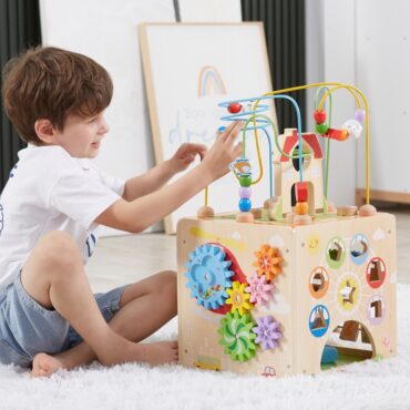 Viga toys голям дидактически куб с активности -bellamiestore