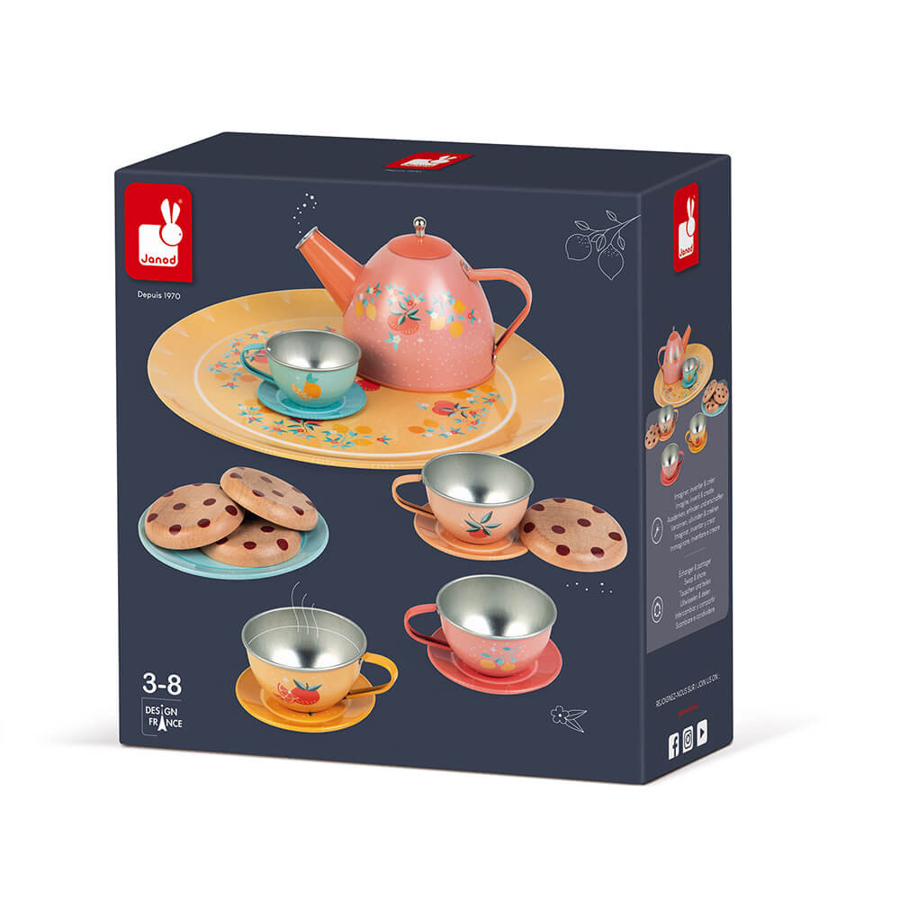 Детски метален комплект за чай с бисквити-bellamiestore
