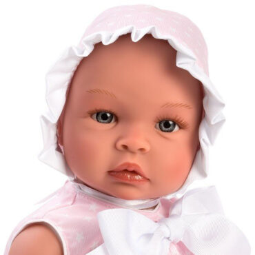 Бебе - кукличка Лея с розова рокля на звездички-bellamiestore