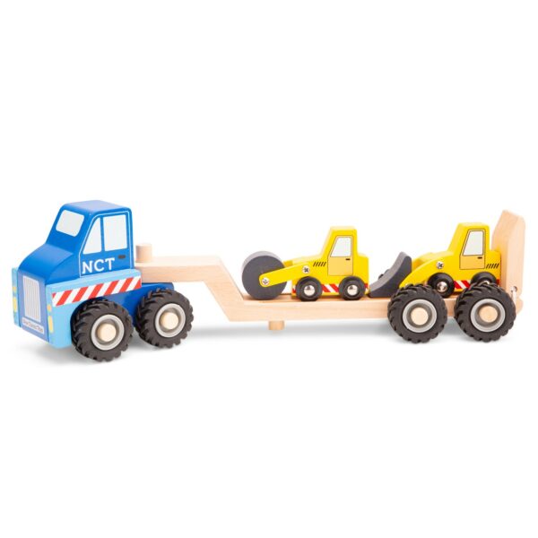 Дървен автовоз със строителни машини от New classic toys-bellamiestore