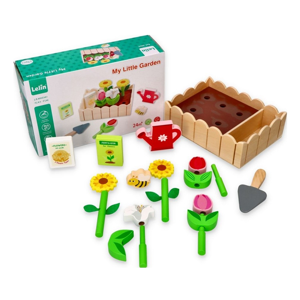 Дървена играчка - Моята цветна градина-bellamiestore
