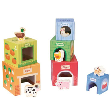 Картонени кубчета с картинки и животни -bellamiestore