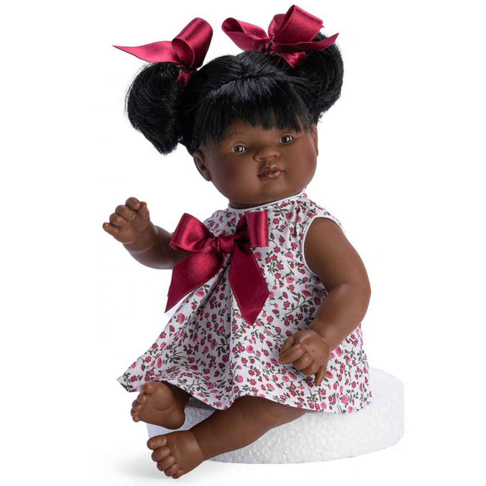 Кукла негърче Сами с рокля на цветя - 36 см.-bellamiestore