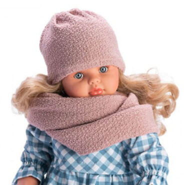 Кукла Пепа с розов шал и шапка - 57 см.-bellamiestore