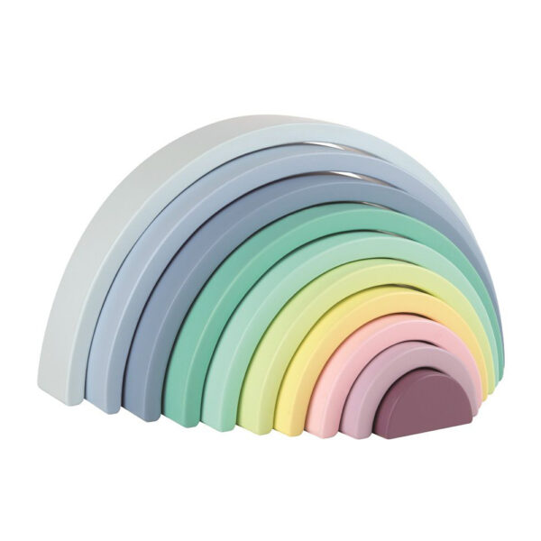 Lelin дървена дъга в пастелни цветове Монтесори-bellamiestore