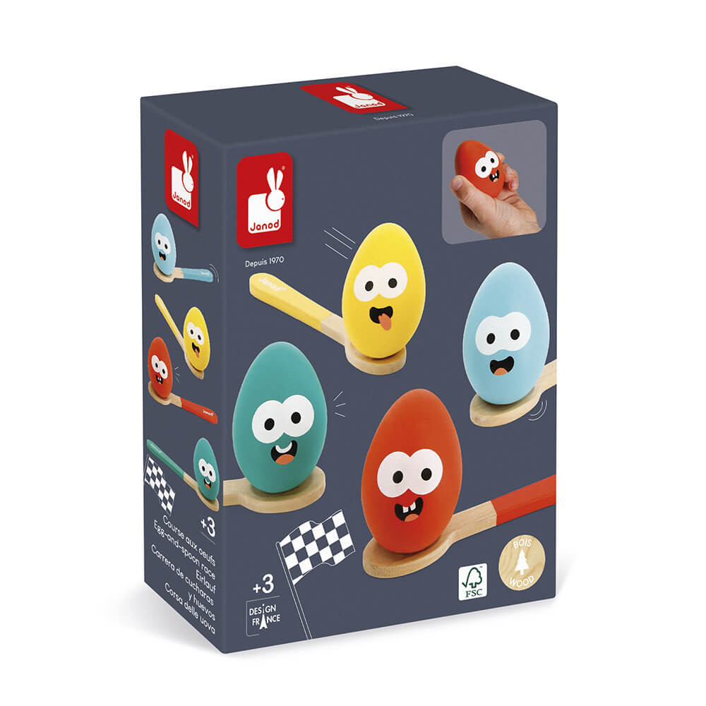 Детска състезателна игра с яйца и и лъжици Janod-bellamiestore