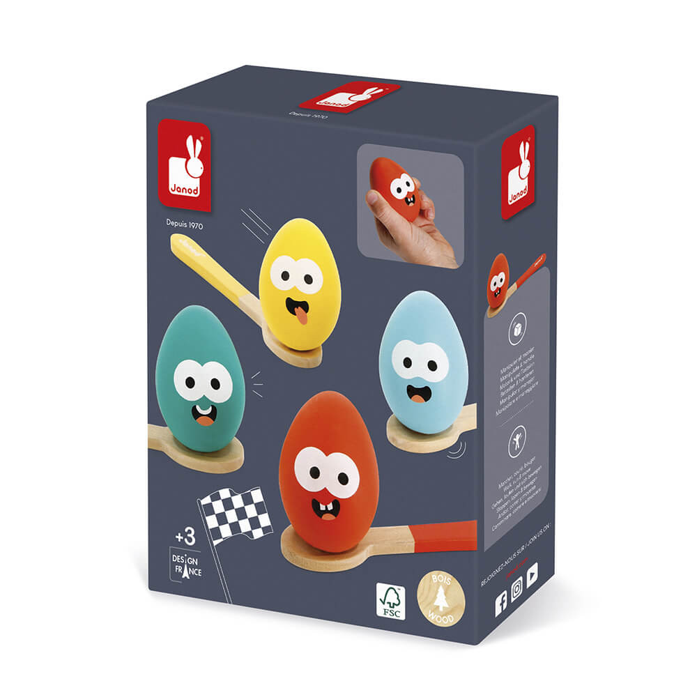 Детска състезателна игра с яйца и и лъжици Janod-bellamiestore