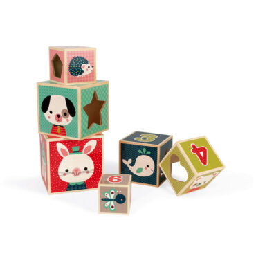 Детски дървени кубчета - Горски бебета животни-bellamiestore
