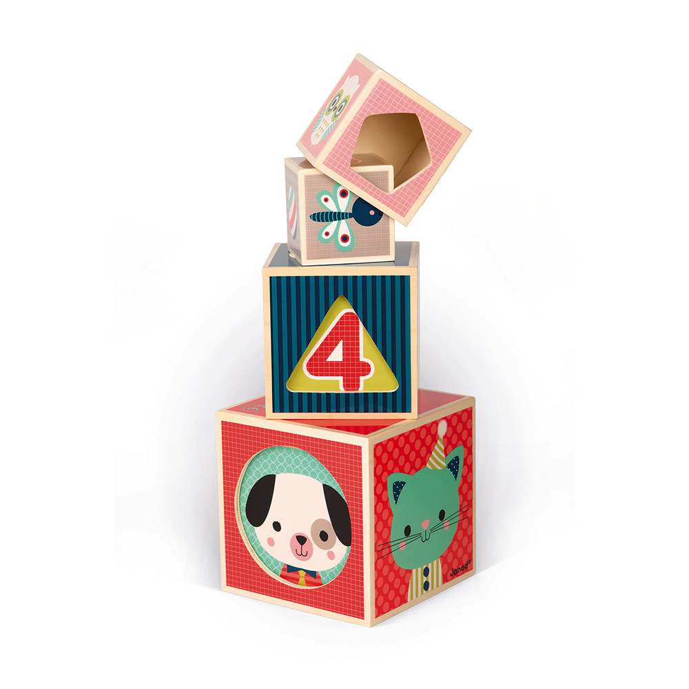 Детски дървени кубчета - Горски бебета животни-bellamiestore