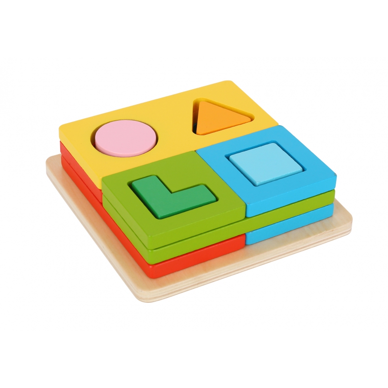 Монтесори пъзел с форми и цветове Tooky toy-bellamiestore