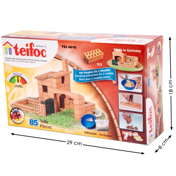Teifoc конструктор с истински тухли два модела размери на опаковка