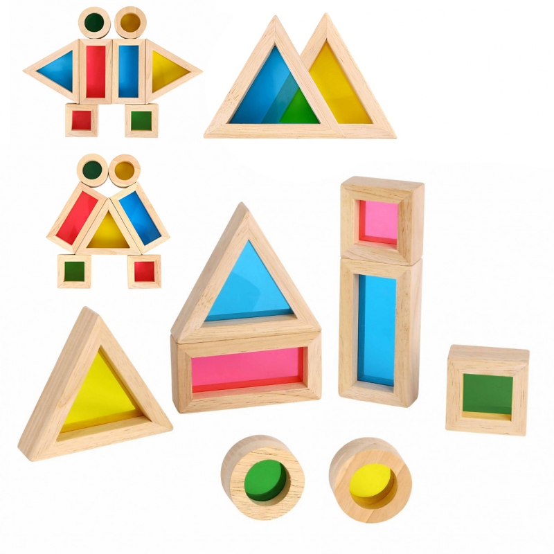 Цветни дървени блокчета Tooky toy-bellamiestore
